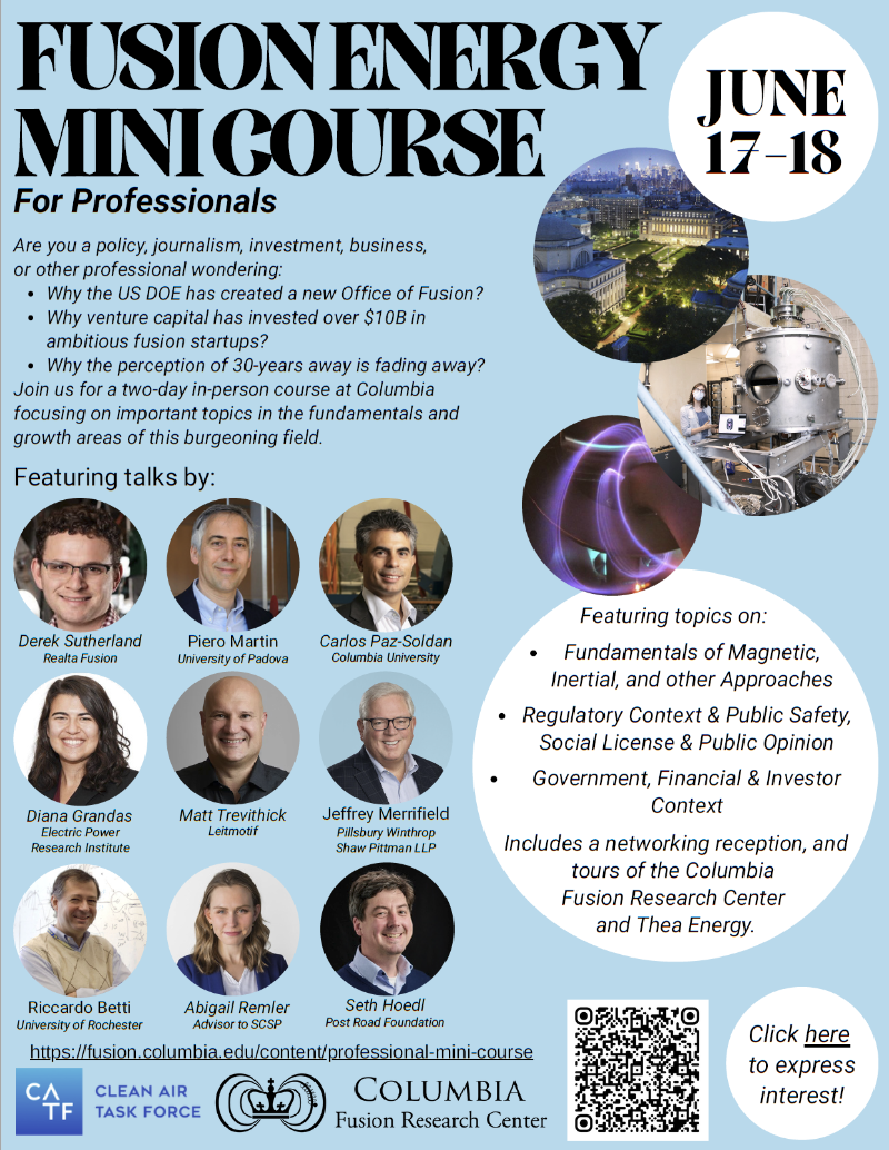 Fusion Energy Mini Course For Professionals